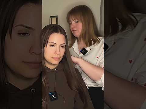 New Short-ASMR Hair Curling and Styling 💙 #asmr #asmrsounds #asmrhair #asmrtingles #asmrhaircurling