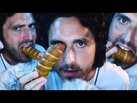 PRETZEL HOTDOGS + DIPPING SAUCES  *SUPER ASMR*  자막 字幕  ਉਪਸਿਰਲੇਖ | Nomnomsammieboy