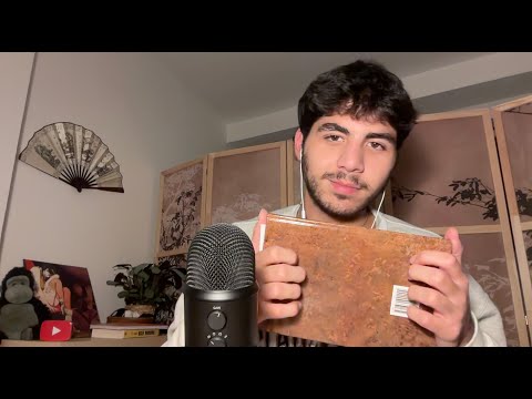 ASMR Relaxing Book Tapping/ Scratching + Rambling (whispered)