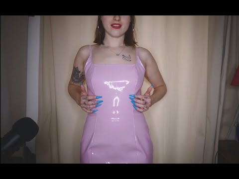 [ASMR] Leather Vinyl PVC Sounds  ⁓ Dress & Shorts Scratching Tapping ⁓ Long Nails (No Talking)