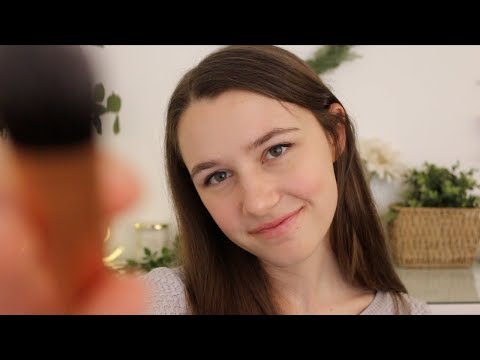 ASMR - Face Brushing, Mic Brushing, Whispered Chatting