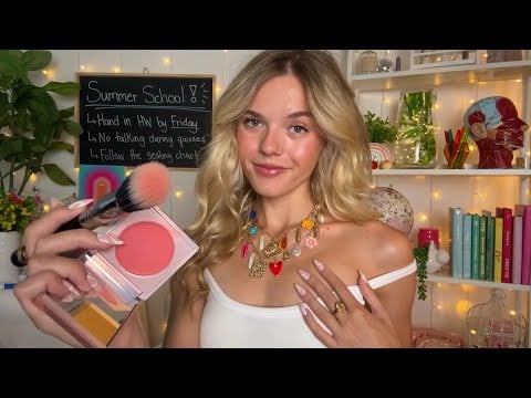 ASMR Nice Girl In Summer School Does Your Hair & Makeup 🌞📓🌺