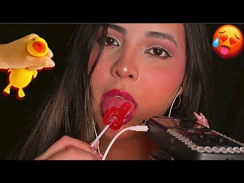 🍭🦆Esse ASMR Vai Derreter Seu Cérebro 🧠/Sastifatorio🤤🤯💥💣/Pirulito que explode na boca + patinho 