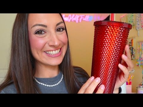 ASMR Diamond Tumbler Tapping & Scratching + Icy Liquid Sounds | Chit-Chat ❤️ (no word repetition)