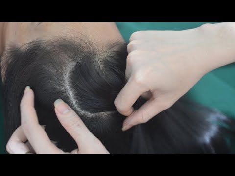 ASMR Hair Parting With Breathing, Snoring Sounds, Therapy For Stress Relief