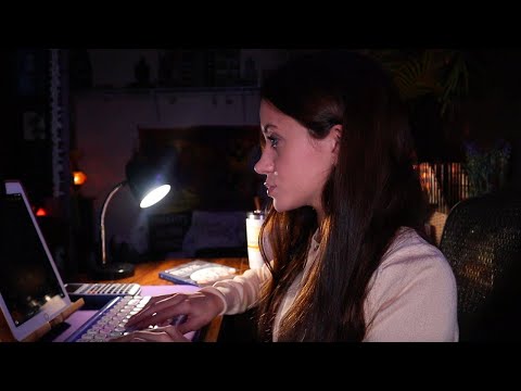 ASMR / Relaxing Study Hall (typing, writing, reading, tapping)