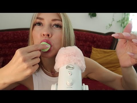 #ASMR | Eating Worm Gummies & Marshmallows While Gently Whispering 🍬🍭 Mouth Sounds 👄💥