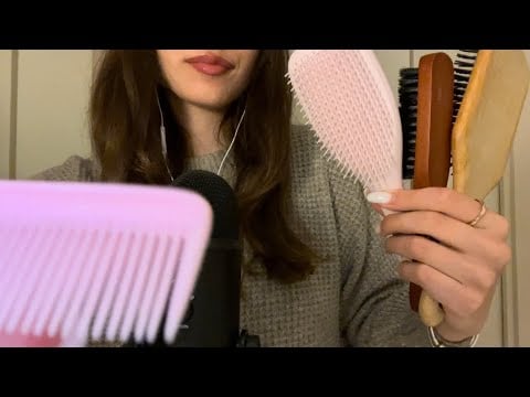 ASMR Hair Brushing and Tapping Sounds