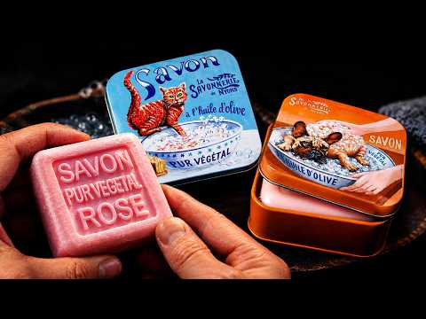French Soap in a tin ASMR (no talking)