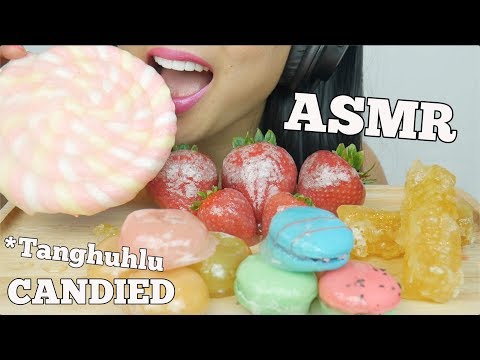 ASMR CANDIED *TANGHULU HONEYCOMB  MOCHI  MACARON STRAWBERRY (CRACKLING SOUNDS) NO TALKING | SAS-ASMR