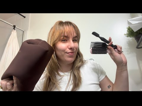 ASMR Doing Your Hair and Makeup for New Years Eve | chaotic lofi bathroom asmr 
