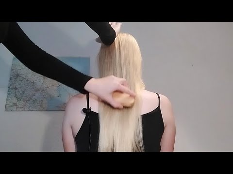 ASMR hair brushing/playing & massage 💆🏼‍♀️🌱| ASMR personal attention+ hand movements