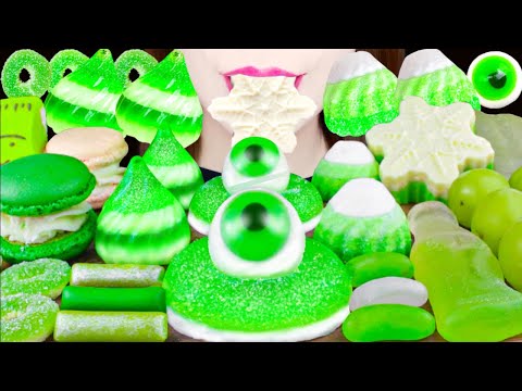 【ASMR】GREEN DESSERTS💚 MUKBANG 먹방 食べる音 EATING SOUNDS NO TALKING