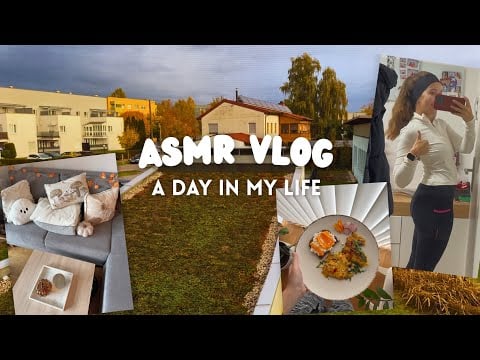 ASMR Vlog | A Day In My Life 🍂 | Sports, Meal Prep, Cozy Time (Whispered Voiceover, Finger Flutters)