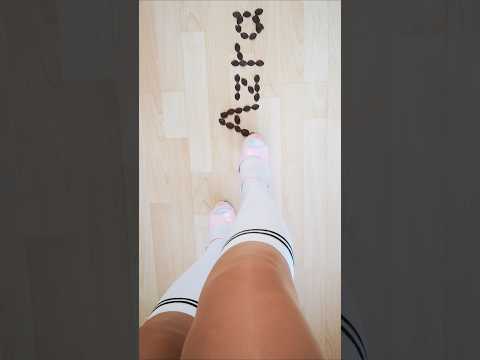 Stepping on cornflakes with pink high heels #legs #foot #shorts #shoes #asmr #heels #socks