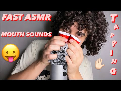 ASMR rápido || Tapping en vasos || Inaudible || Mouth sounds