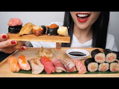 SUSHI PLATTER (PREMIUM NIGIRI) ASMR EATING SOUNDS | NO TALKING | SAS-ASMR