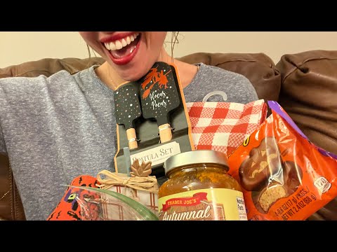 ASMR - BOO! Basket Haul - Soft Spoken Gum Chewing - Blowing Bubbles