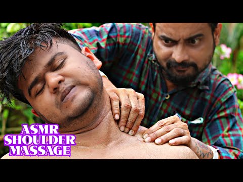 After a long time took a shoulder ASMR massage under the open sky | relaxing nature and ASMR massage