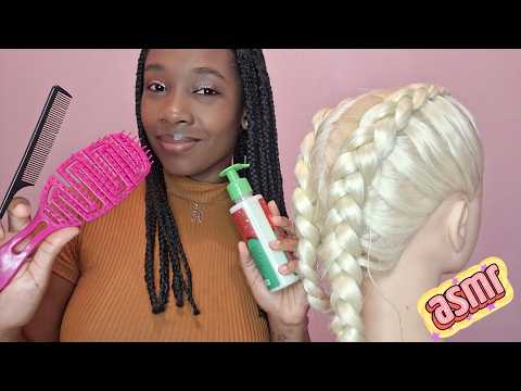 ASMR SALÃO ✨Fazendo Tranças Boxeadora No Seu Cabelo💆🏼‍♀️ASMR Caseiro😴