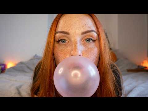 ASMR Chewing and Blowing HUGE Bubblegum Bubbles | No Talking 🍬