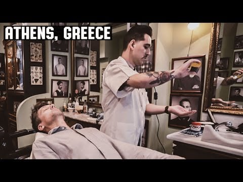 💈 Hot Towel Shave at Joy’s Birth The Barbershop | Athens Greece