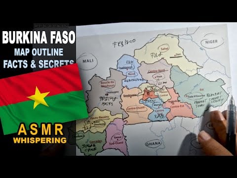 BURKINA FASO map tracing with regions | Facts and Secrets | ASMR whispered geography facts