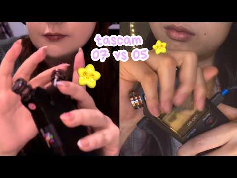 asmr | TASCAM 05 VS 07 (gripping, mic triggers, mouth sounds) ✧˚ COLLAB WITH @ASMRbymai yaay
