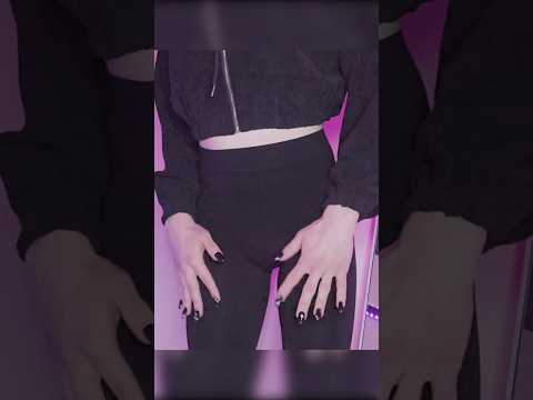 ASMR pretty girl taps her black leggings (you wish you could do the same) 👀✨️ #asmr #leggings