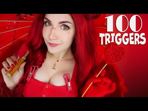 ASMR ❤️ 100+ RED TRIGGERS in 10 min FOR TINGLES 99,9% 👠 АСМР 100+ КРАСНЫХ ТРИГГЕРОВ за 10 минут 🍎