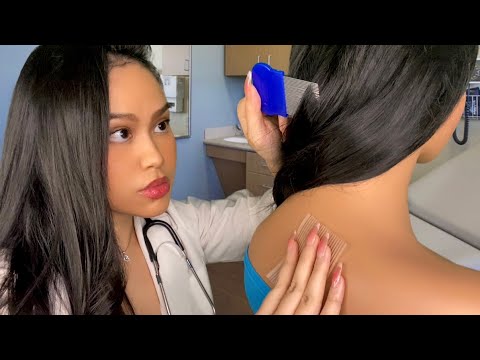 ASMR Doctor Gives U Relaxing Scalp Check & Back Exam / Scratching | Personal Attention RP light gum