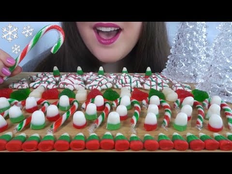 ASMR Christmas Candy 🎄 CRUNCHY & CHEWY Eating Sounds