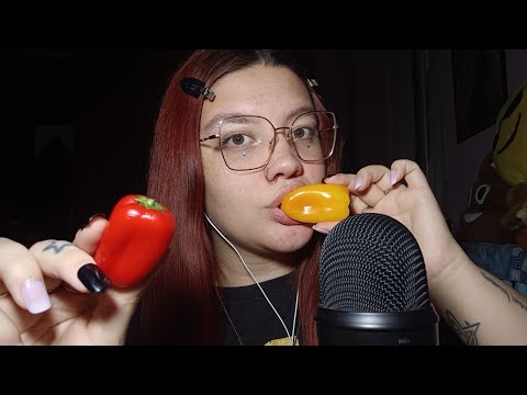 SWEET PEPPERS MUKBANG (Extreme CRISPY CRUNCHY Eating Sounds) 😴💜 | ASMR ITA