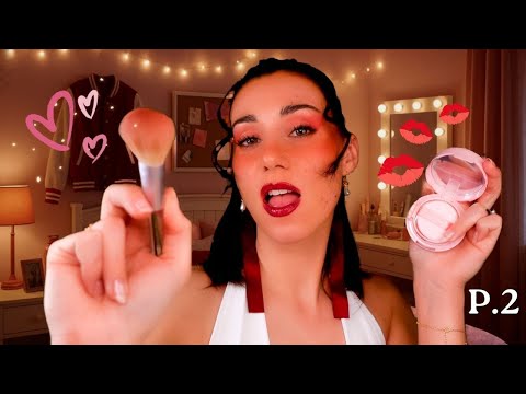ASMR ❤️ MEAN GIRL te MAQUILLA el primer día de Clase 🎀 Roleplay en Español P.2