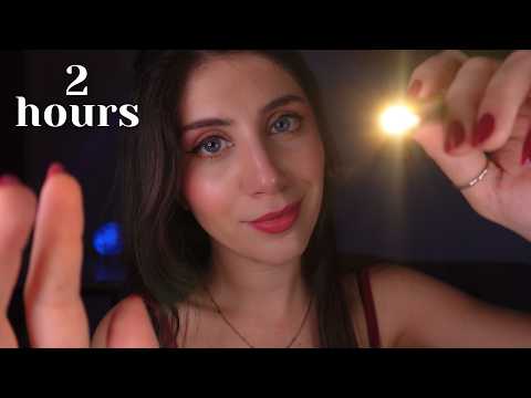 ASMR • 2 HOURS Light triggers in THE DARK so you can fall asleep FAST