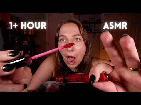 ASMR 1+ HOUR makeup bag decluttering 💄 tapping, rummaging, rambling & more 💫 (soft spoken)