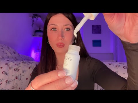 ASMR relaxing personal attention | skincare & mouth sounds ✨