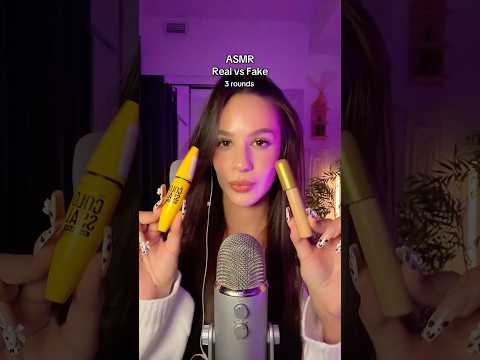 ASMR Real vs Fake makeup 💄 in 3 rounds! Which one is your favourite? 🫢💓 #asmr #asmrvideo
