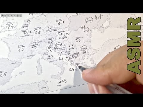 ASMR Map Tracing: Ranking All European Countries by Happiness | Which are the Happiest ones?