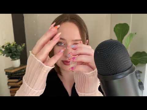 *one minute asmr* pure fake nails tapping & scratching (no talking)