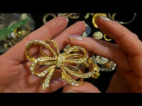 ASMR | Jewelry Show & Tell | Earrings & Pins (Whisper)