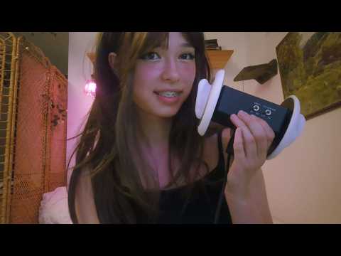 lofi ASMR ~ inaudible cupped whispers on the 3dio (&mouth sounds)