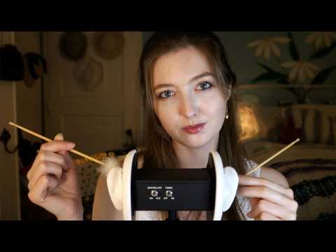 ASMR Ear Cleaning w/ Fluffy Ear Picks on 3dio (No Talking)