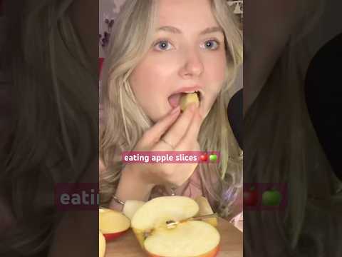 ASMR | eating apple slices with peanutbutter #asmr #mukbang #sleep #eatingsounds #relax