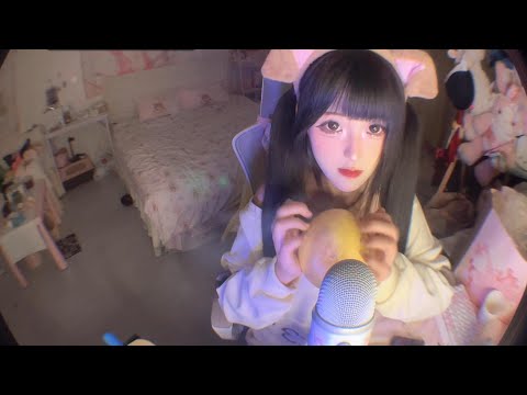 Cute Girl Touching Microphone Gently | Relaxing ASMR for Sleep