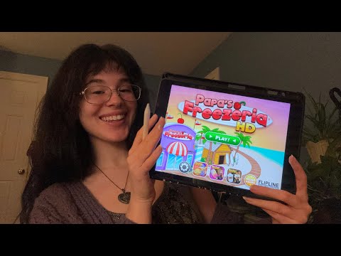 ASMR Playing Papa's Freezeria (whispering, ipad sounds)