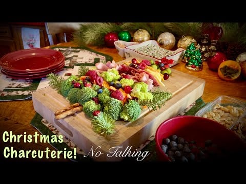 ASMR Christmas Charcuterie Board! (No talking version) Holiday food sounds in Cozy Kitchen!