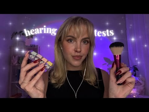ASMR hearing tests | eyes closed instructions | fall asleep in 20 minutes | whispering only