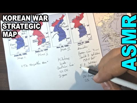 ASMR History: Mapping Every Phase of the Korean War (1950–1953) | ASMR tracing + writing