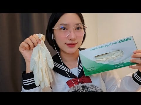 ASMR รีวิวถุงมือยาง BRO TOUCH สีขาว ไม่มีแป้ง